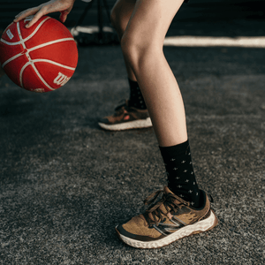 merino wool crew socks black with grey crosses for children nz