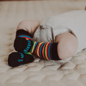 baby merino knee-high socks nz au rainbow