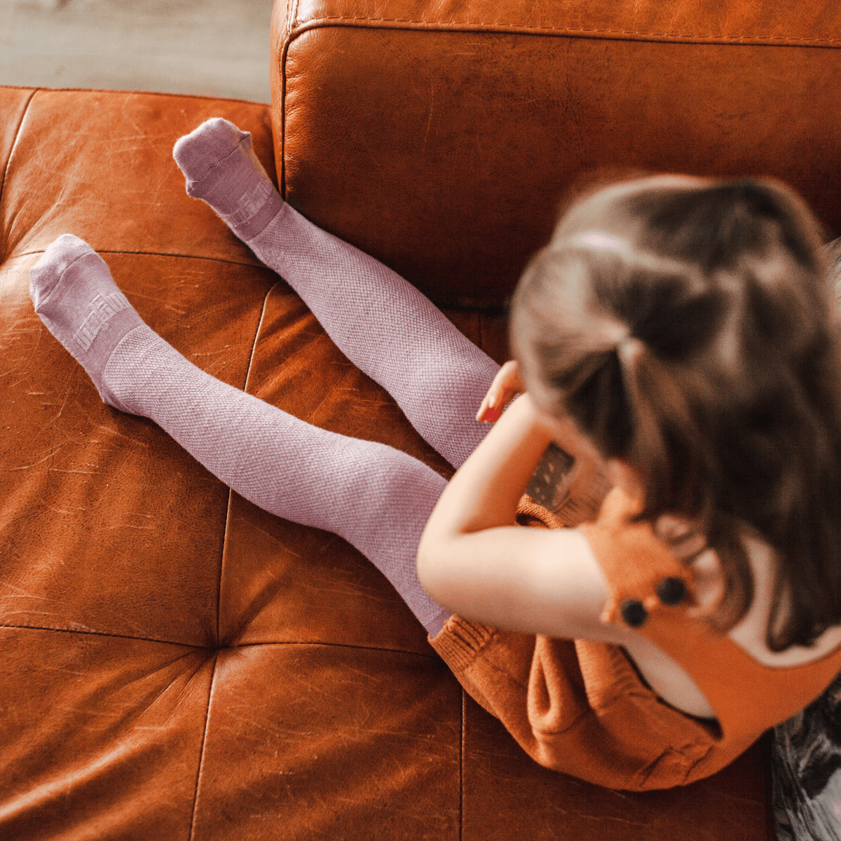 Merino Wool Textured Knit Tights | BABY | Lilac