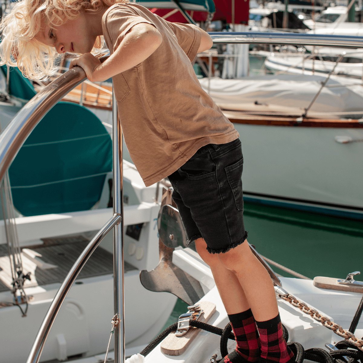 merino wool sock child black red hunt nz aus