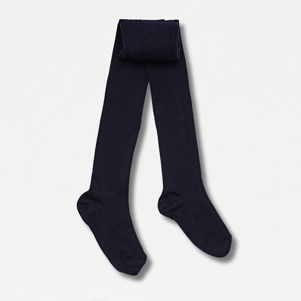 Merino Wool Flat Knit Plain Tights | Child | NAVY