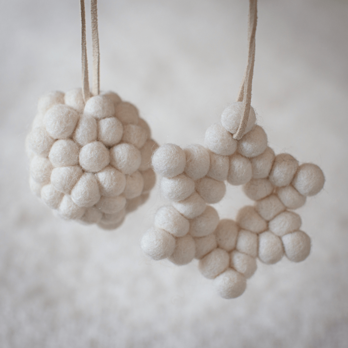 sheep-ish felt ball decoration christmas