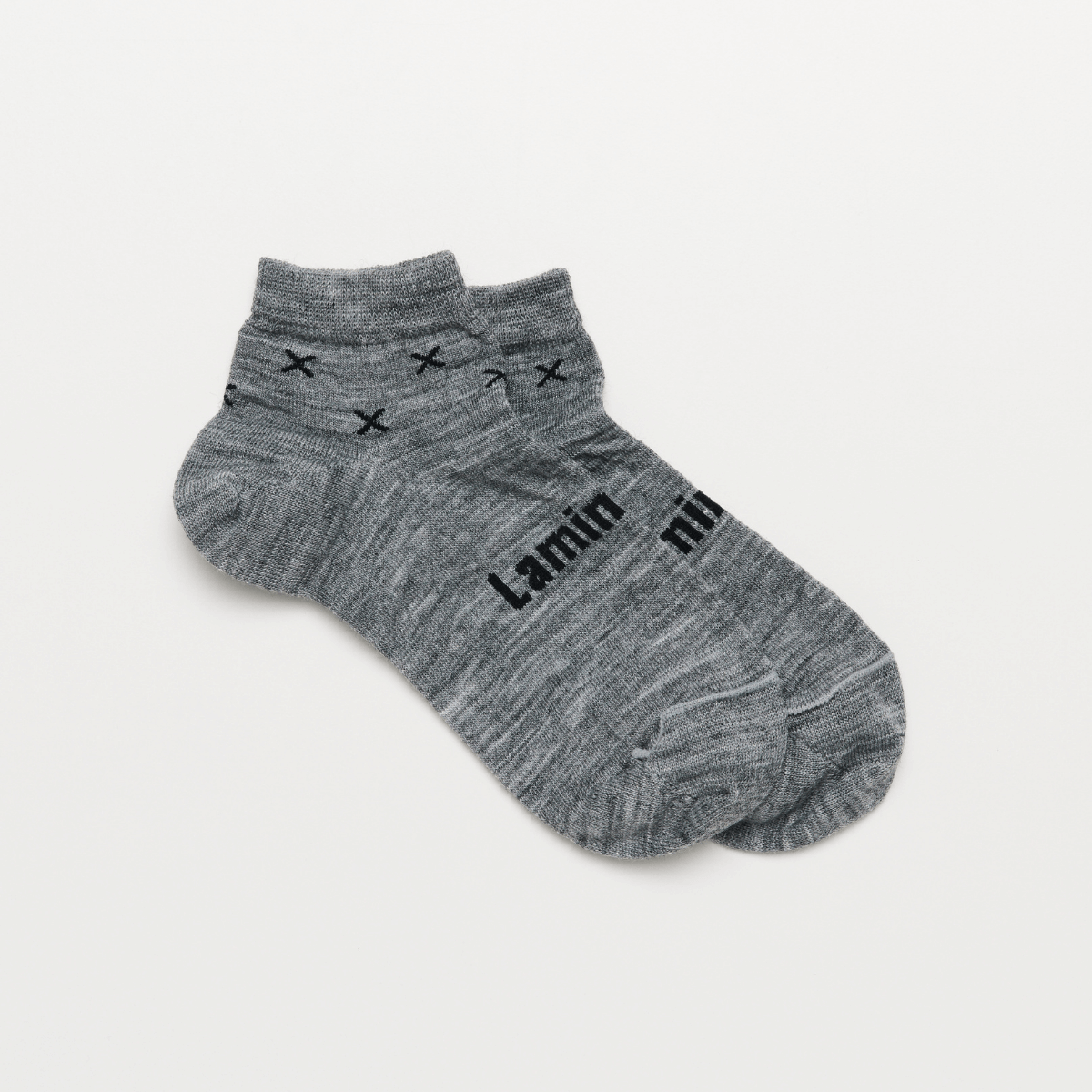 merino wool ankle socks grey and black