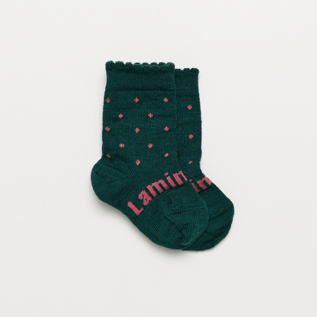 merino wool baby socks green and pink