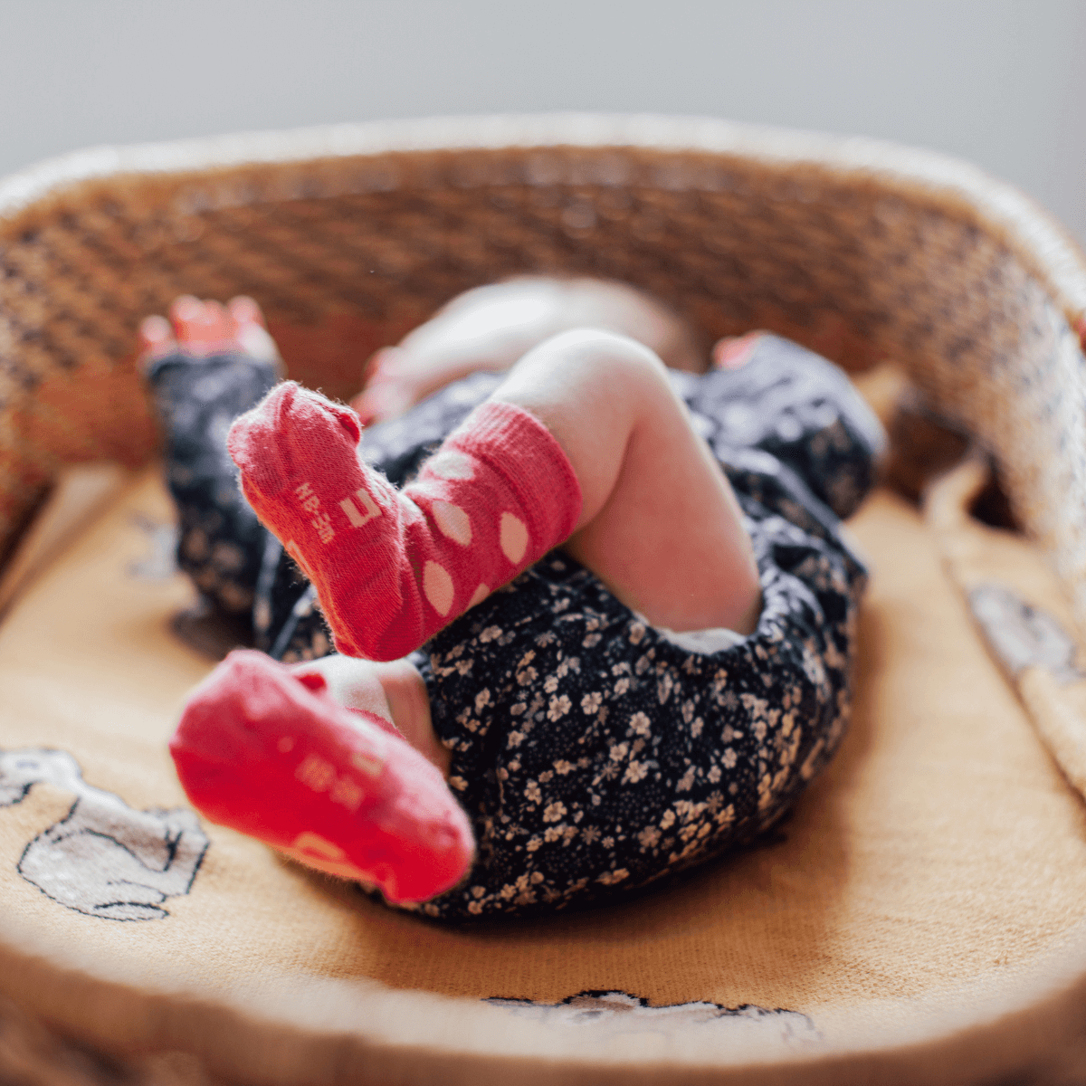 merino wool baby socks pink and pink spots