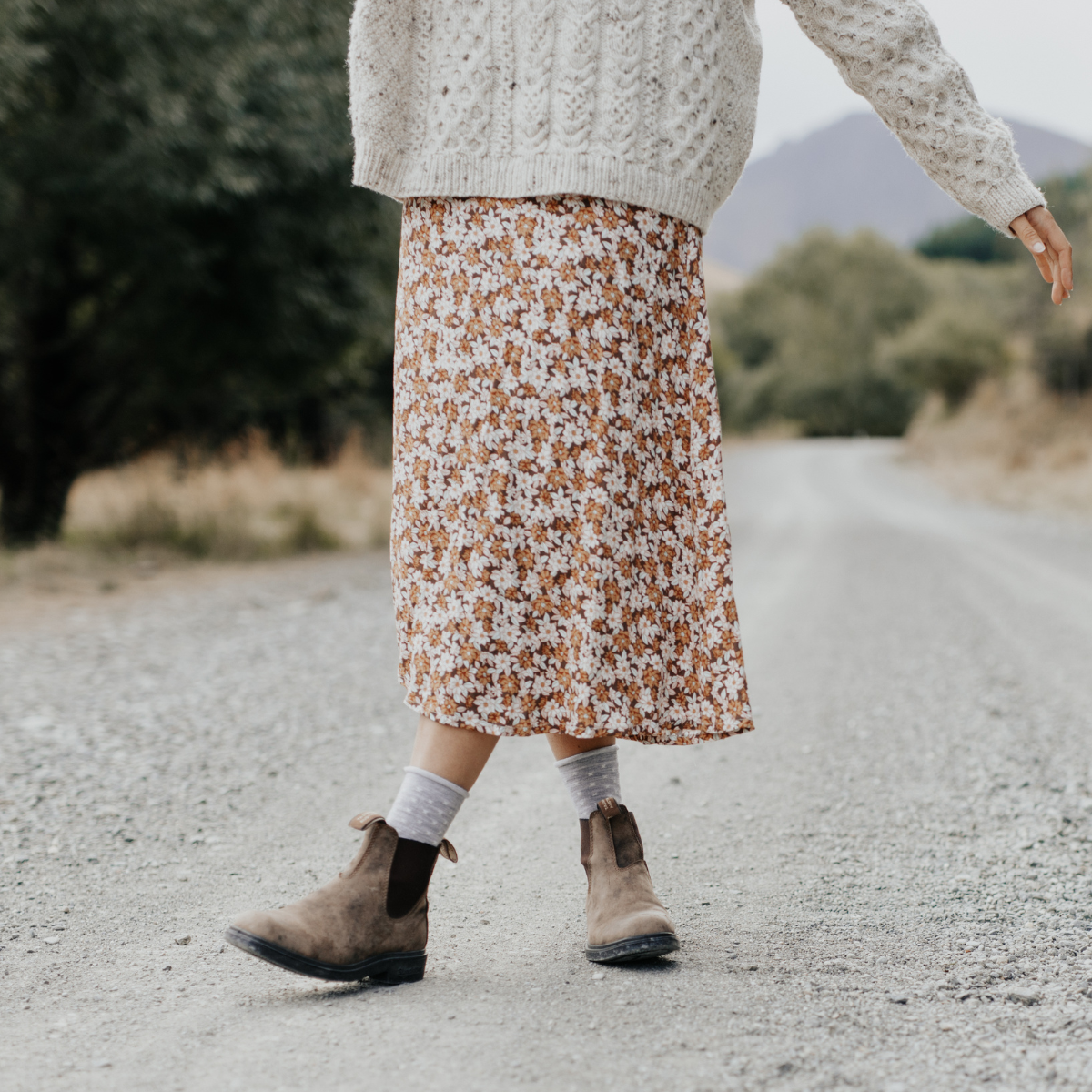 Merino wool comfort socks with roll top crew grey with white crosses for women NZ