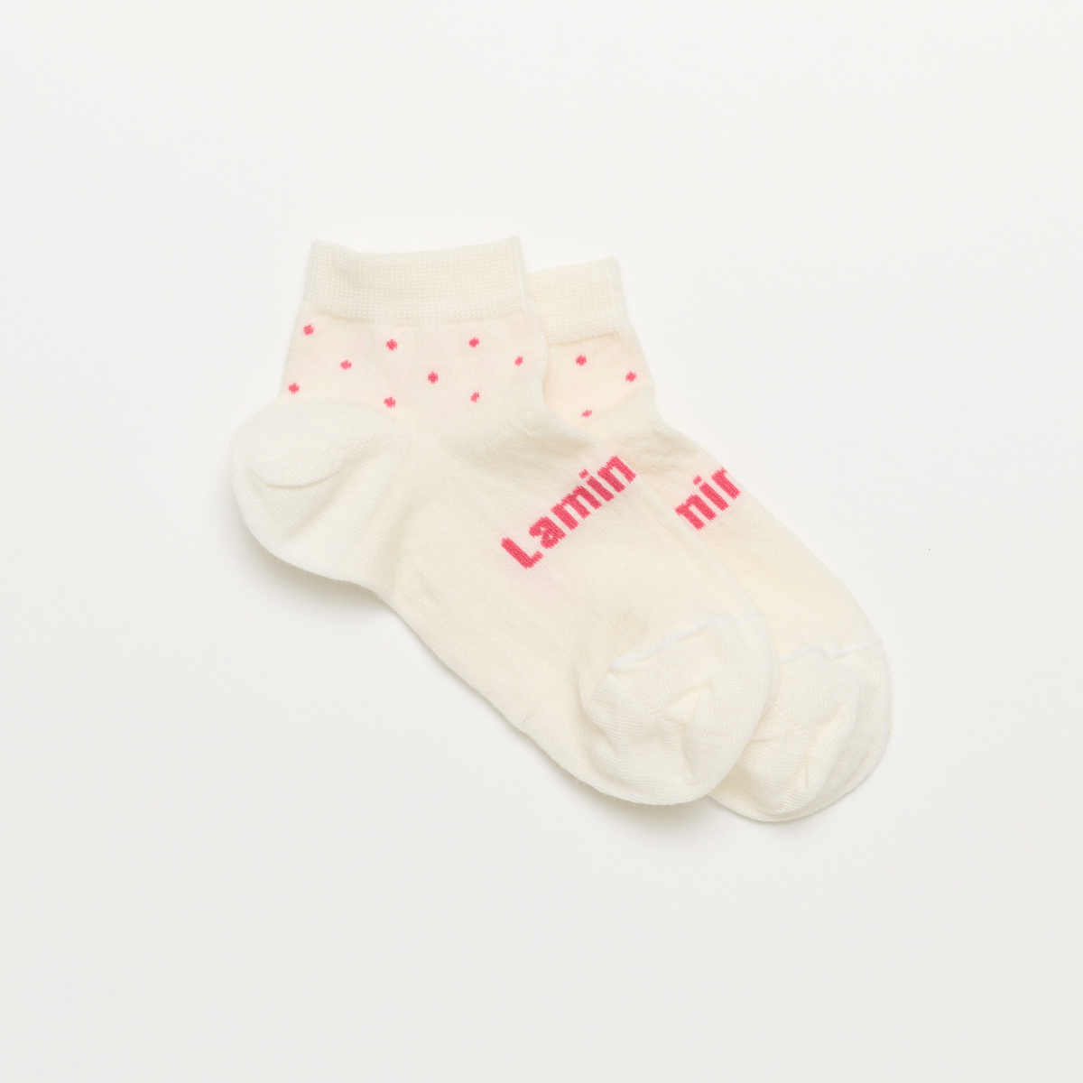 merino wool ankle socks white and pink dolly