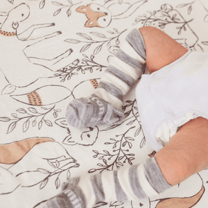 merino wool baby socks knee-high grey and natural nz aus