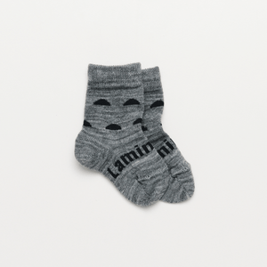 merino wool baby socks grey and black thor