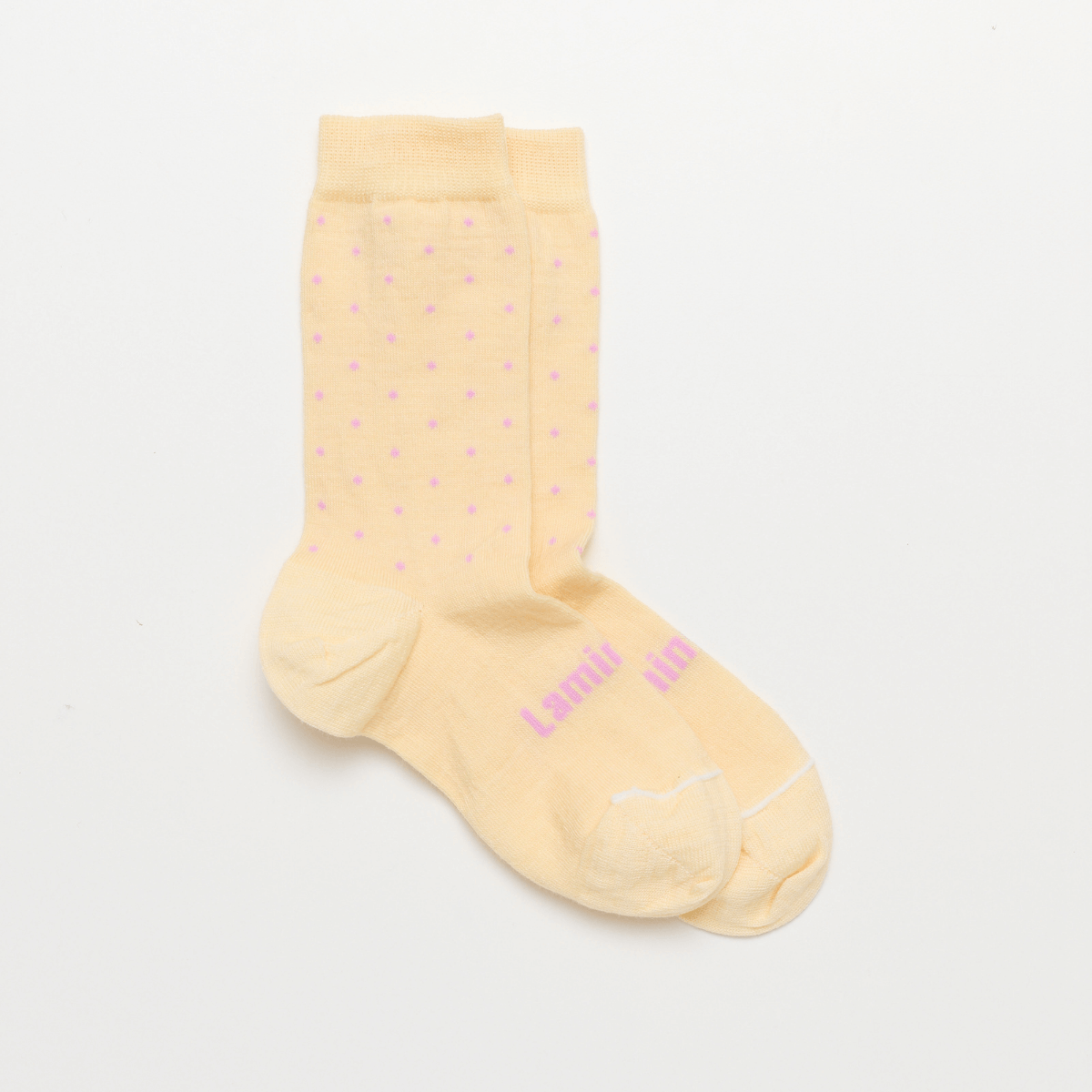 merino wool child socks cream and purple