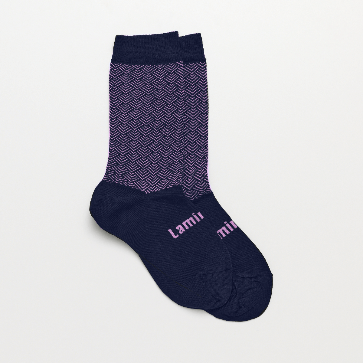 merino wool child socks navy and purple