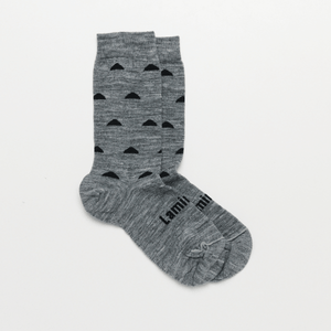 merino wool child socks grey and black