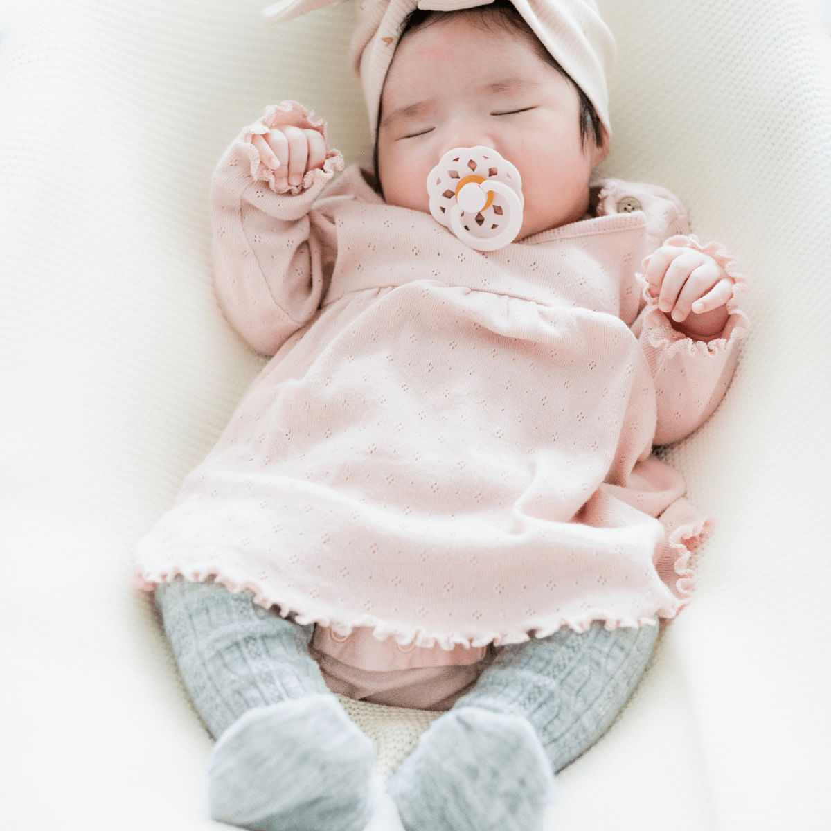 Merino Wool Cable Tights | BABY + CHILD | Light Grey Marle
